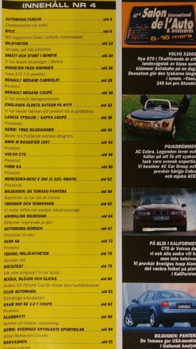 Automobil nr 4 1997: BMW M Roadster, Volvo C70/S70 T5, De Tomaso Pantera