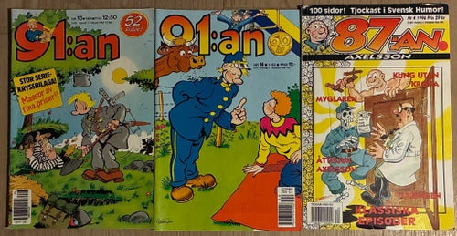 91:an 1957/1990/1992, 87:an Axelsson 1996, Åsa-Nisse 1987/2000 & Hälge 2000