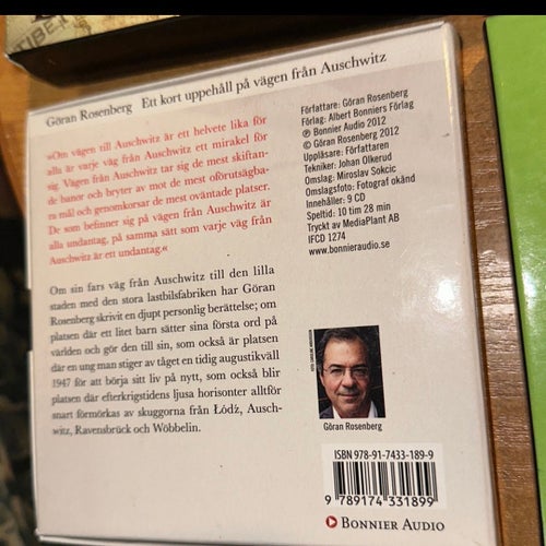 4 st ljudböcker: Jeffrey Archer, Nando Parrado, Göran Rosenberg, Kjell Johansson