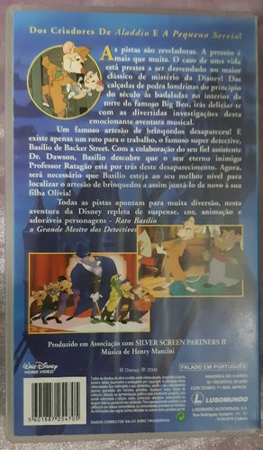 Walt Disney Råttan Basil  VHS PAL tecknad barn film Portugisiskt