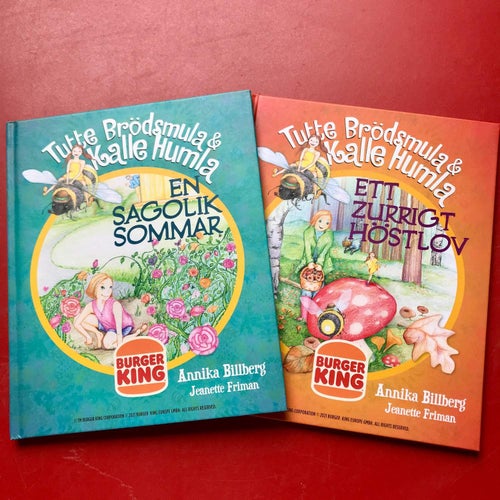 2 böcker med TUTTE BRÖDSMULA & KALLE HUMLA Annika Billberg