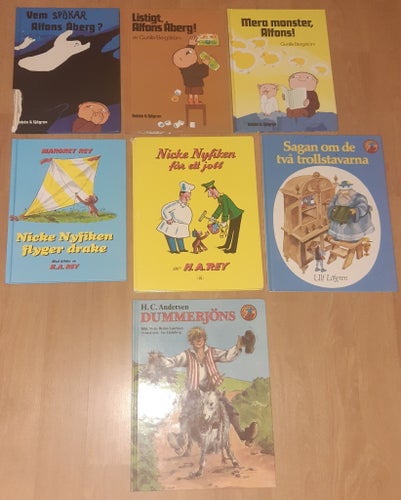 13 st barnböcker Alfons Åberg Nicke Nyfiken m.m