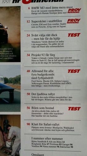 Teknikens Värld 6 1991: Citroën XM V6 24V, BMW M3 E30 Hartge, VW Passat Syncro