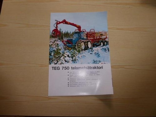 Teg 750 skogstraktor Ford 5000 originalbroschyr på finska