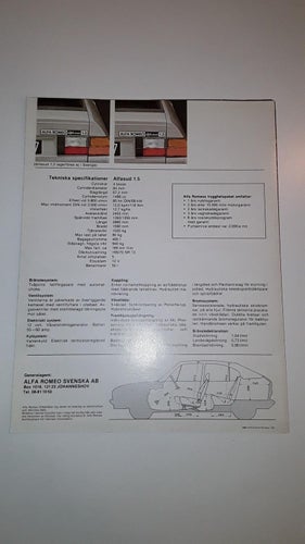 Alfa Romeo Alfasud 8 sidor med fram/baksida