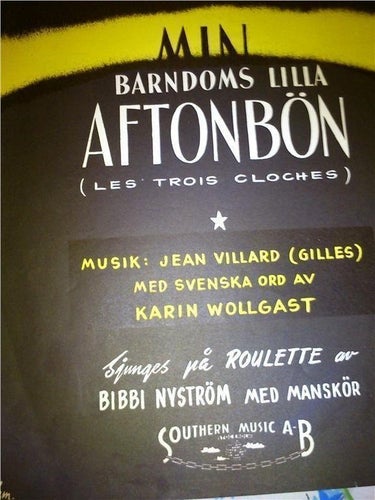 noter Min barndoms lilla bön / trois Cloches