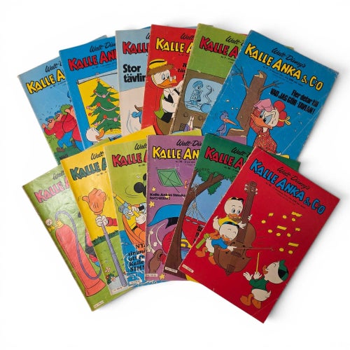 Kalle Anka & Co Serietidningar - 12 st 1974-1975