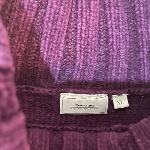 Boomerang, lila polotröja i chenille, storlek XL