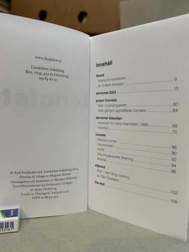 Kort & koncist aforismer & noveller av Rolf Fridholm, Fine plus