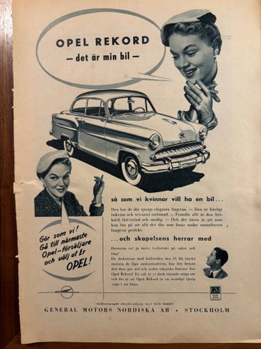 Opel Rekord Annons 1955