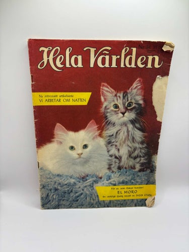 Hela Världen nr 34, 1953 – kattomslag, serier & retroannonser