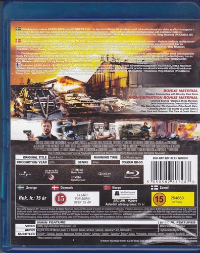 BluRay / Death Race 2 / Luke Goss, Ving Rhames, Danny Trejo, Sean Bean / Nyskick