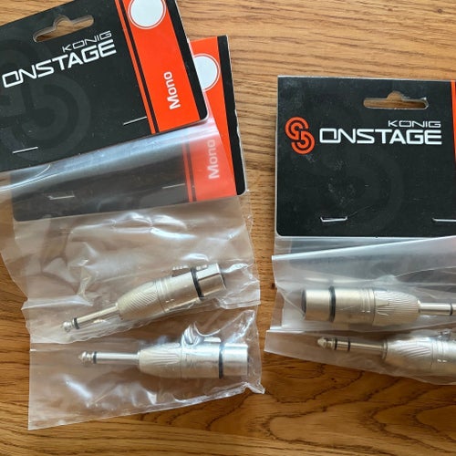 Adapter XLR-hona till 6,3mm hane. Stero och Mono