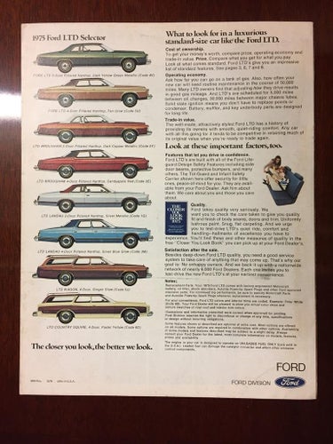 Försäljningsbroschyr Ford LTD 1975
