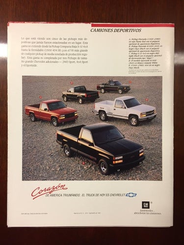 Försäljningsbroschyr Chevrolet Trucks 1991