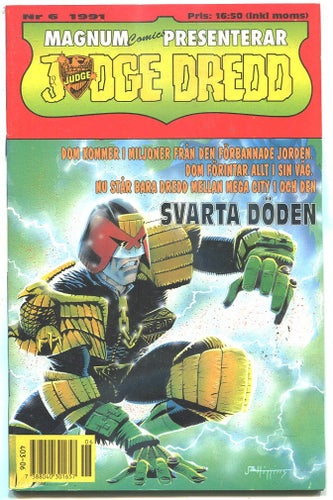 Judge Dredd 1991 nr 6 Den svarta döden art by Ron Smith