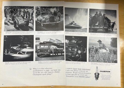 Tidningsutdrag 1959 Champion Spark Plugs
