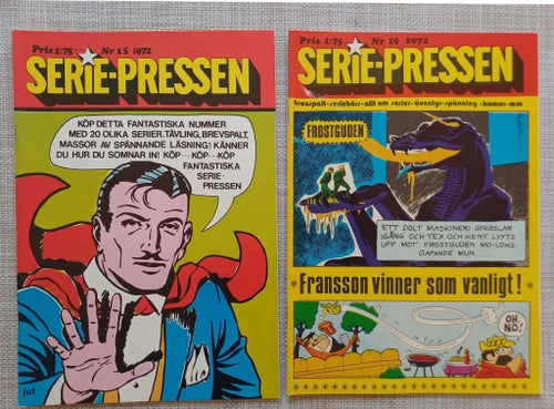 Serie-Pressen Nr 15 1972 och Nr 19 1972