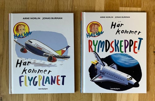 Halvan Här kommer FLYGPLANET Här kommer RYMDSKEPPET av Arne Norlin, Jonas Burman