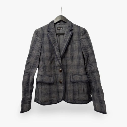 Massimo Dutti Gray Checked Wool-ullkavaj