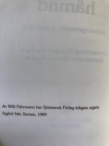 KRIMHILDS HÄMND Niebelungensagan andra delen Willi Fährman 1989