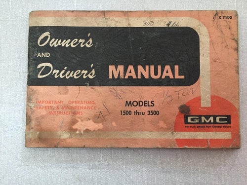 1971 GMC Models 1500 thru 3500 Owner's & Driver's Manual