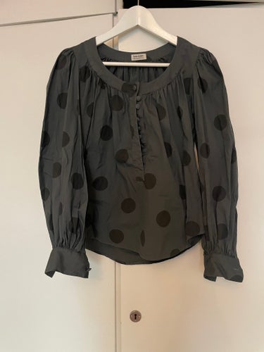 Acne Jeans grå prickig blus, storlek XS