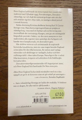Ny bok - Den oövervinnerlige av Peter Englund - svensk historia