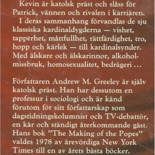 KARDINAL SYNDER - Andrew M. Greeley (INBUNDEN BOK )