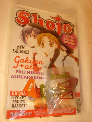 SHOJO STARS (svensk) NY OLÄST Nr 1 2008 HÅRSPÄNNEN