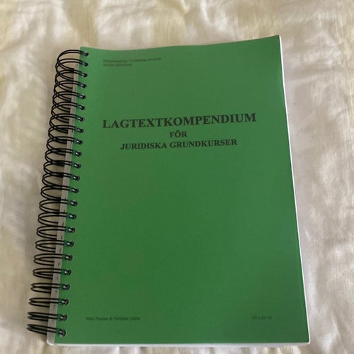 Lagtextkompendium för Juridiska Grundkurser, Mats Persson & Torbjörn Odlöw, 2011