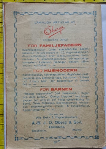 ALMANACK 1927 J.A. KROOKS BOKHANDEL-KARLSKRONA