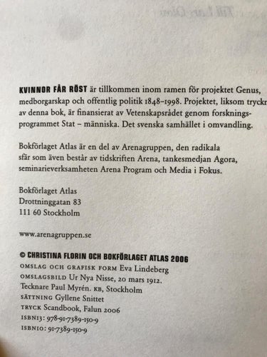 KVINNOR FÅR RÖST Christina Florin 2006