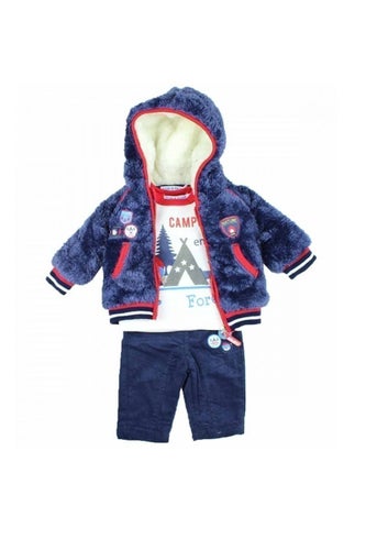 Söt Babyset Campingtema jacka, tröja, byxor st. 74/80 cm