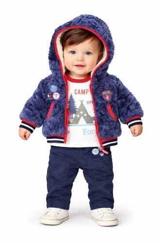 Söt Babyset Campingtema jacka, tröja, byxor st. 74/80 cm