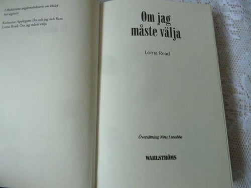 OM JAG MÅSTE VÄLJA, L. RESD, 1996,  BÖCKER