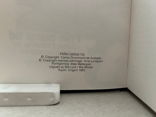 Från oxens tid av Carlos Drummond de Andrade, bok, Very Fine plus