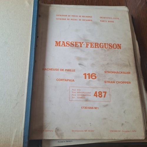 Massey-Ferguson MF 86 MF 87 Reservdelslista