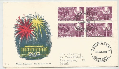Danmark Fdc Facit 436a 4-bl Vignett Magasin Copenhagen 76