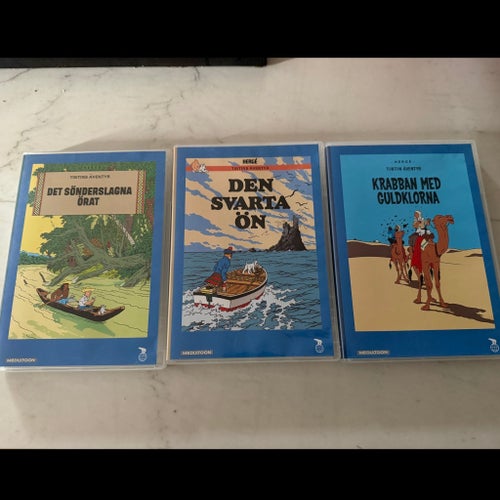 Tintin - Det sönderslagna örat, Den svarta ön, Krabban med guldklorna