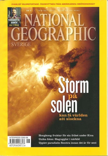 National geographic Nr 6 2012 -Storm på Solen-Godnatt Jorden