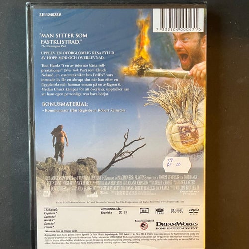 CAST AWAY. TOM HANKS. DVD DRAMA -00. INPLASTAD