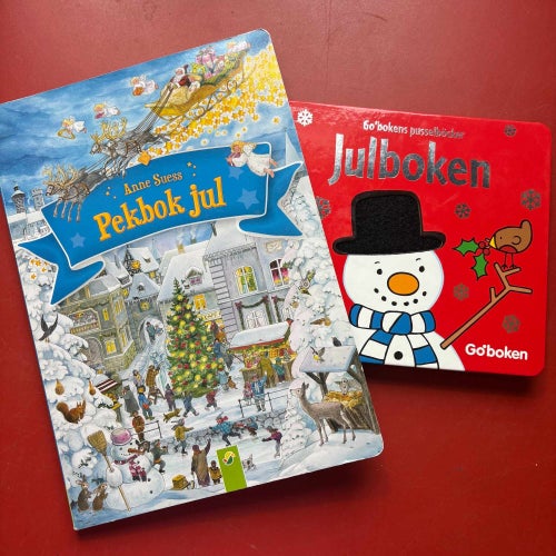 PEKBOK JUL Anne Suess + JULBOKEN Go´bokens pusselböcker Fiona Watt