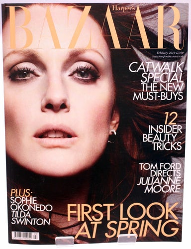 Harper's Bazaar (UK edition) February 2010-Julianne Moore cover-FREE Postage