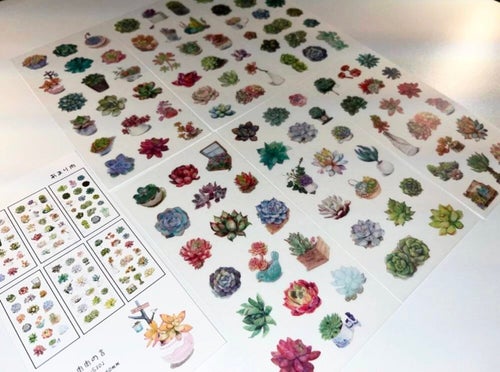 6 nya ark med blommor klistermärken stickers