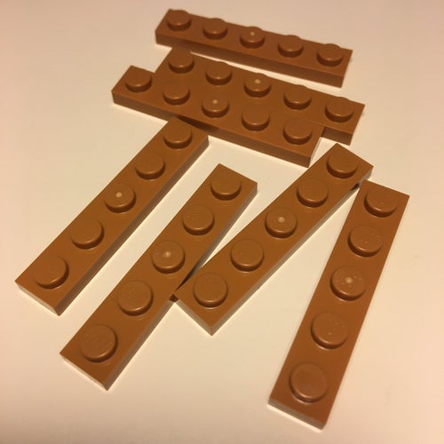 Lego 1x5 platta medium nougat 7st