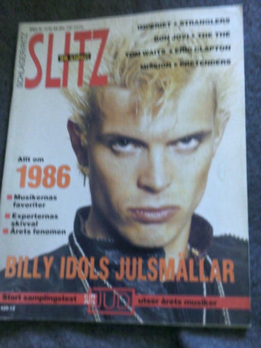 Slitz nr12 1986 Billy Idol, Imperiet,Eric Clapton, Tom Waites, Stranglers