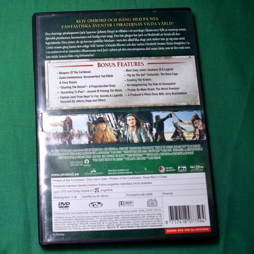 DVD-film Pirates of The Caribbean Död Mans Kista 2st DVD