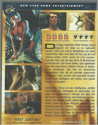 SPIDER -MAN - THE MOVIE ( VHS - SVENSKT TEXT )