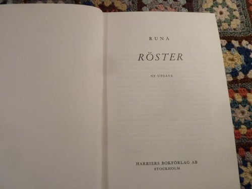 RÖSTER, RUNA, 1971,  BÖCKER